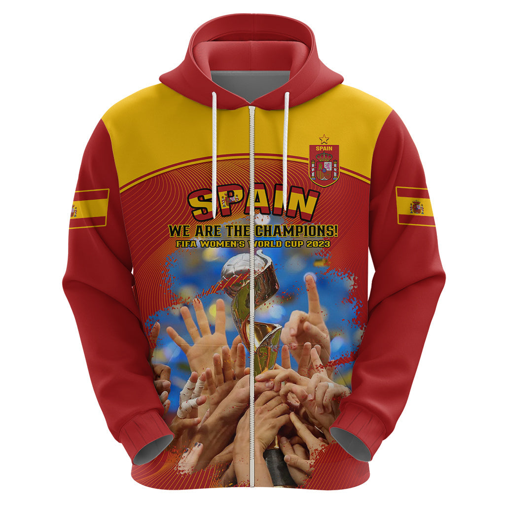 Custom Spain Football Hoodie 2023 World Cup Champions Proud Of Our Girls LT14