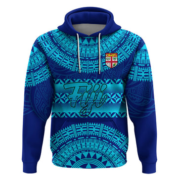 Personalised Fiji Hoodie Unique Fijian Tapa Pattern With Coat Of Arms LT14