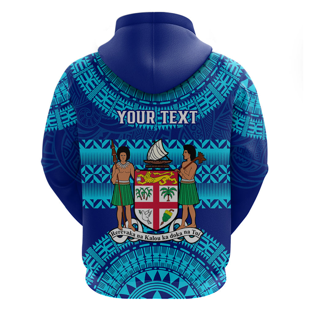 Personalised Fiji Hoodie Unique Fijian Tapa Pattern With Coat Of Arms LT14