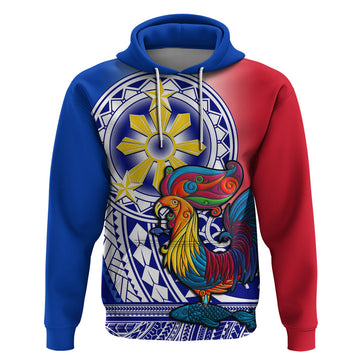 Personalised Philippines Hoodie Filipino Sarimanok With Polynesian Tattoo LT14