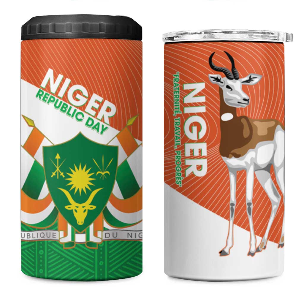 Afro Niger 4 in 1 Can Cooler Tumbler Dama Gazelle African Pattern - Republic Day LT14