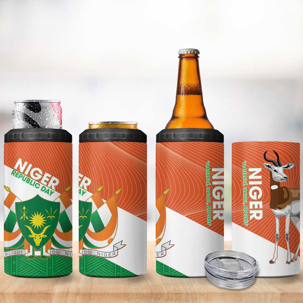 Afro Niger 4 in 1 Can Cooler Tumbler Dama Gazelle African Pattern - Republic Day LT14