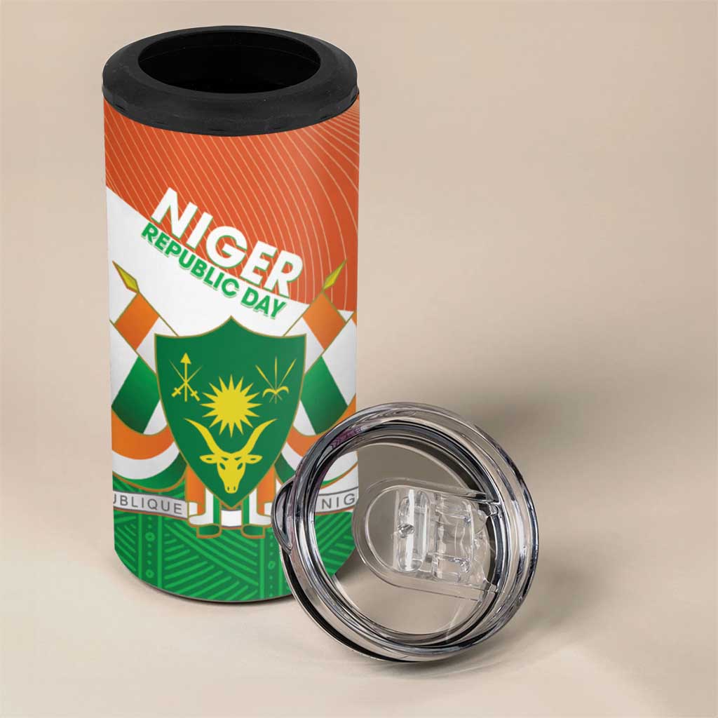 Afro Niger 4 in 1 Can Cooler Tumbler Dama Gazelle African Pattern - Republic Day LT14