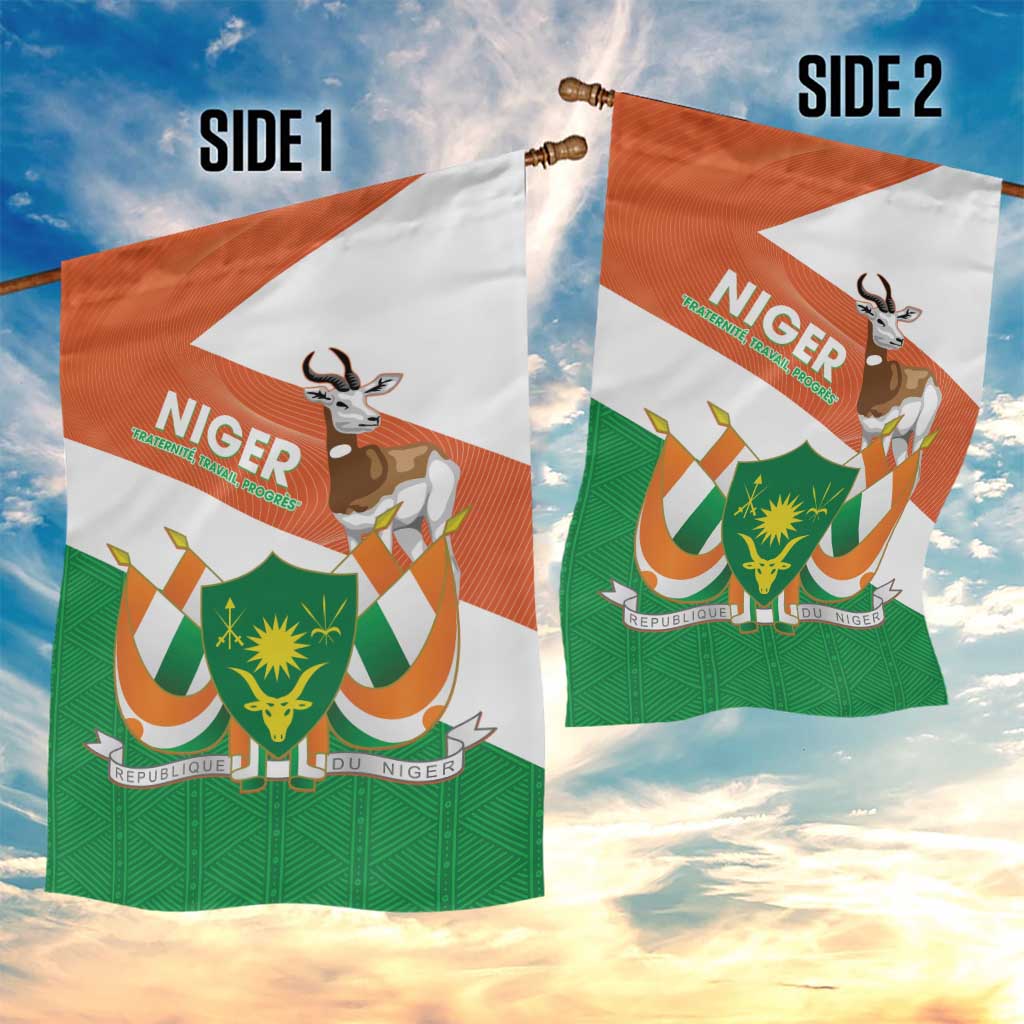 Afro Niger Garden Flag Dama Gazelle African Pattern - Republic Day LT14