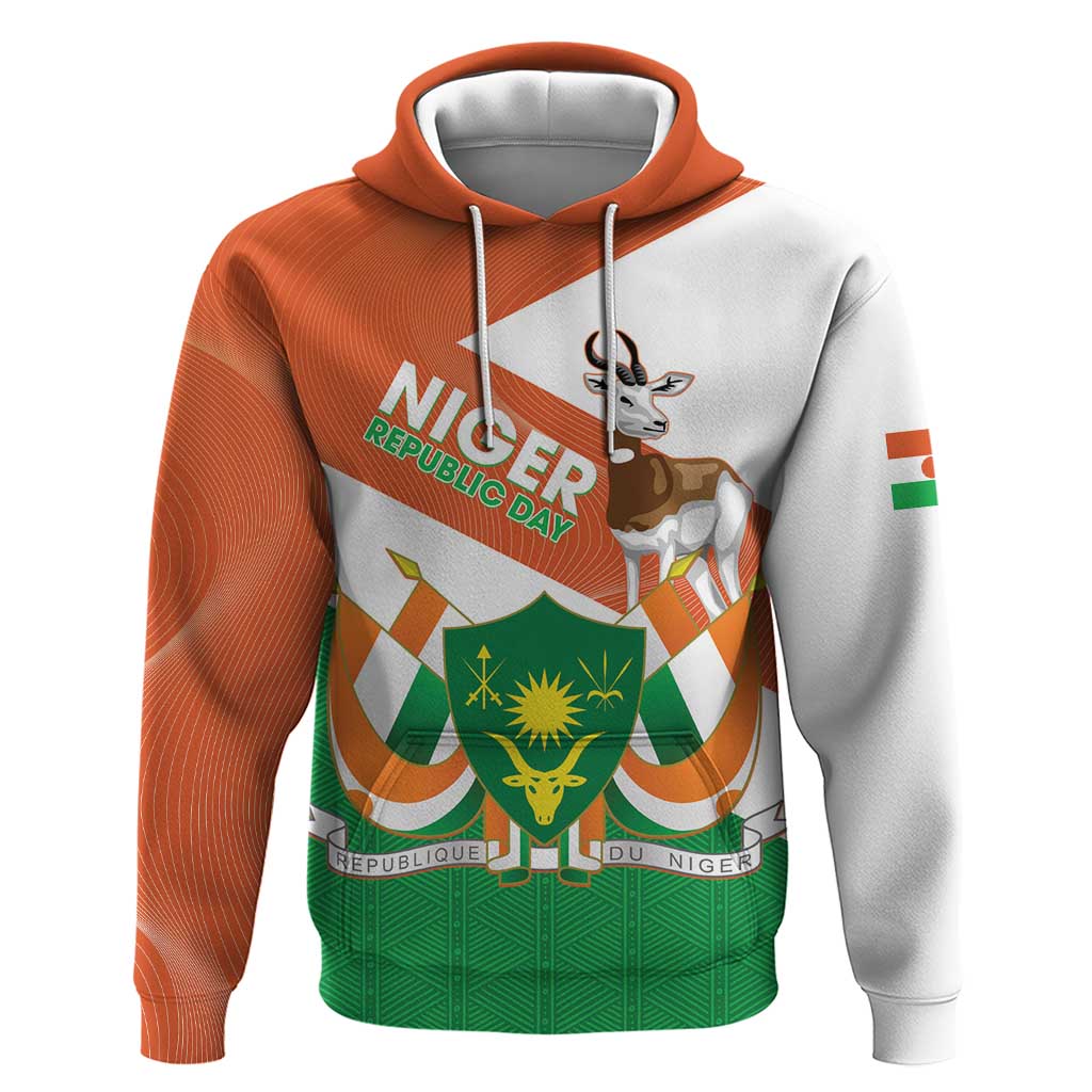 Niger Republic Day Hoodie Coat Of Arms With Dama Gazelle LT14