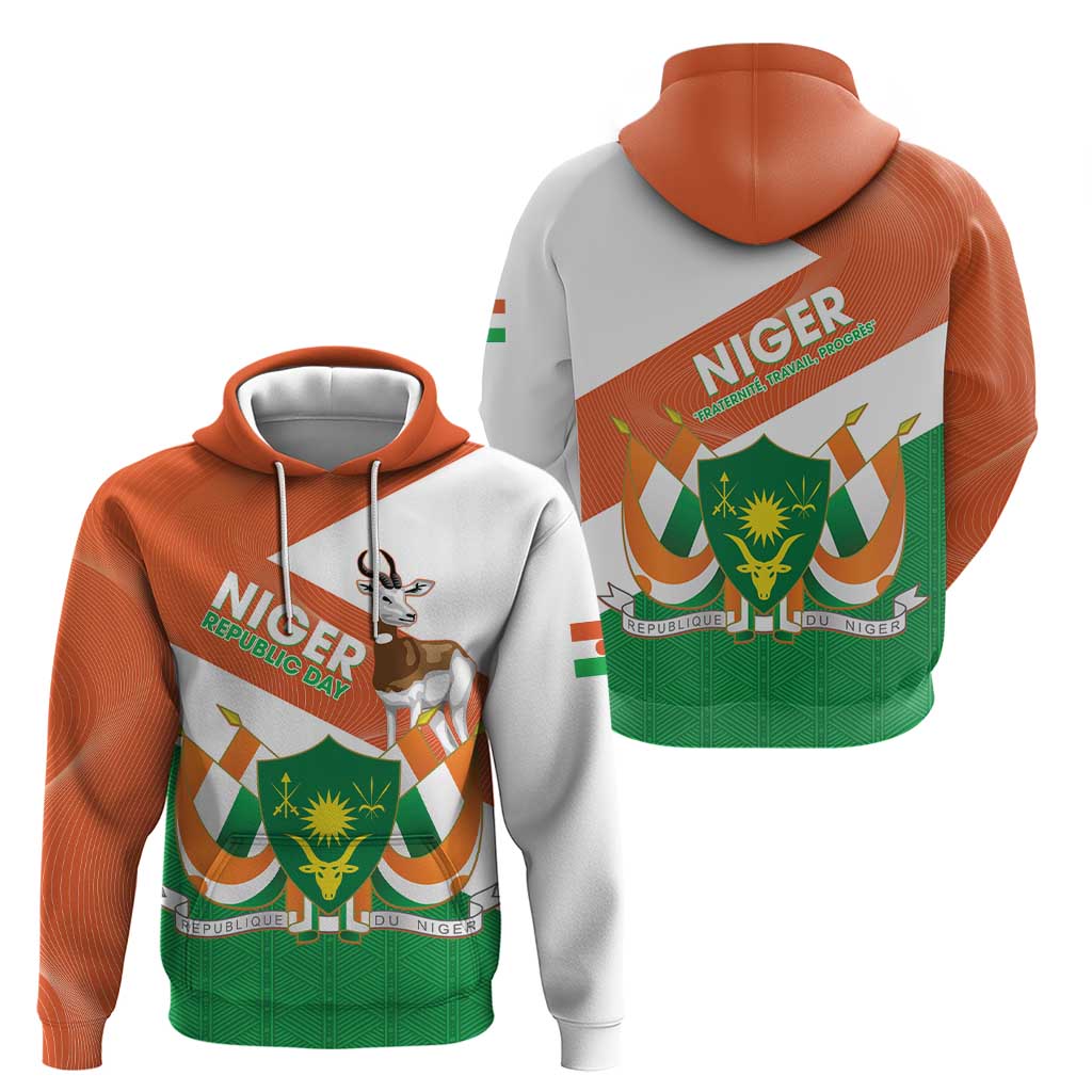 Niger Republic Day Hoodie Coat Of Arms With Dama Gazelle LT14
