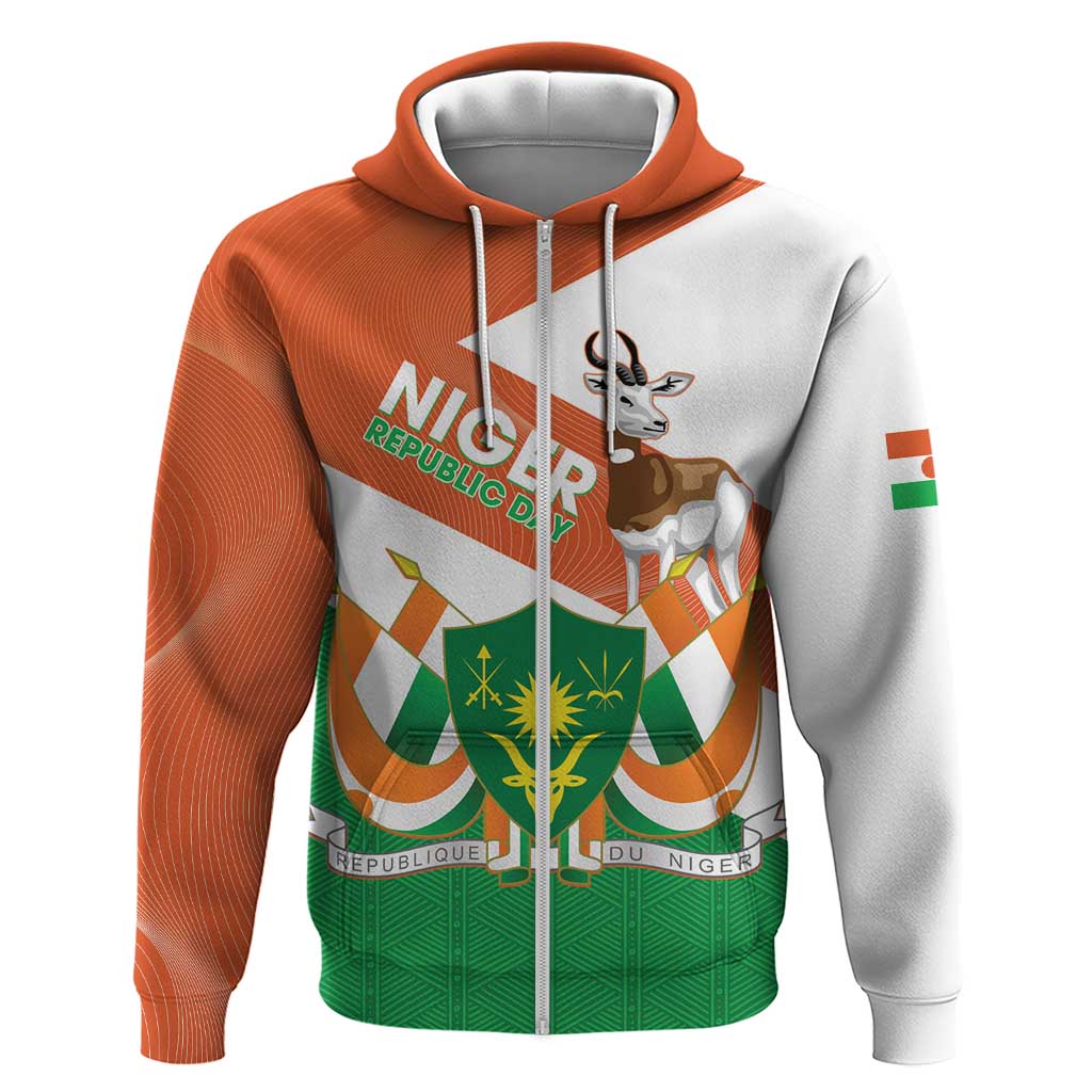 Niger Republic Day Hoodie Coat Of Arms With Dama Gazelle LT14