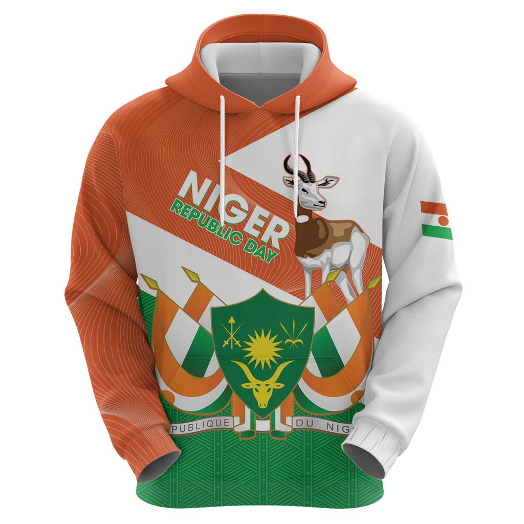 Niger Republic Day Hoodie Coat Of Arms With Dama Gazelle LT14