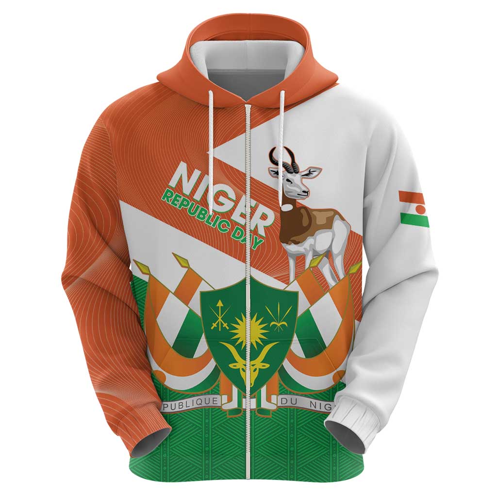 Niger Republic Day Hoodie Coat Of Arms With Dama Gazelle LT14