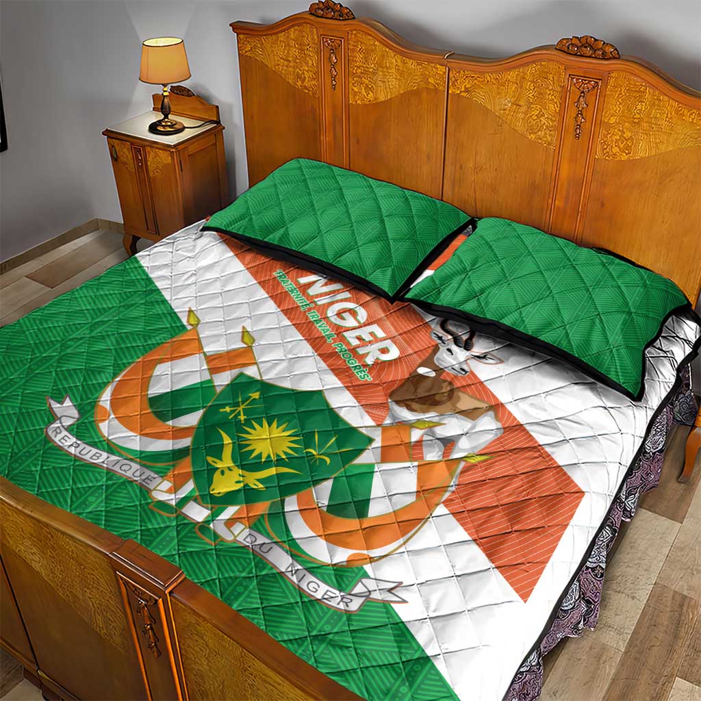 Afro Niger Quilt Bed Set Dama Gazelle African Pattern - Republic Day LT14