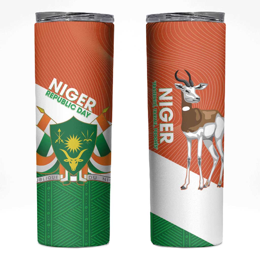 Afro Niger Skinny Tumbler Dama Gazelle African Pattern - Republic Day LT14