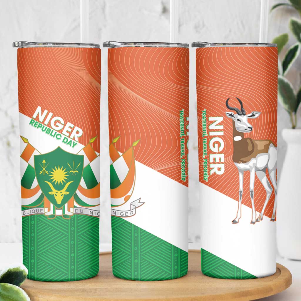 Afro Niger Skinny Tumbler Dama Gazelle African Pattern - Republic Day LT14