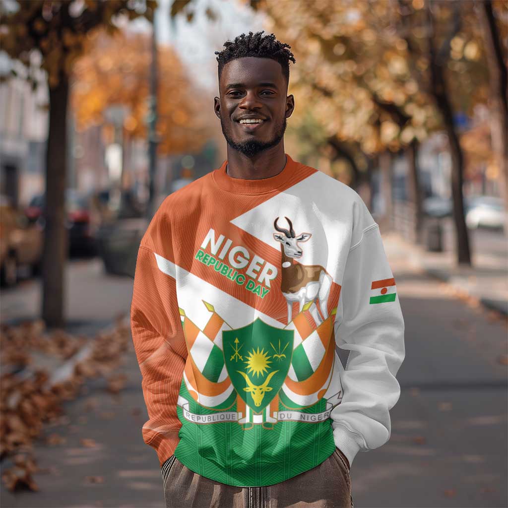 Afro Niger Sweatshirt Dama Gazelle African Pattern - Republic Day LT14