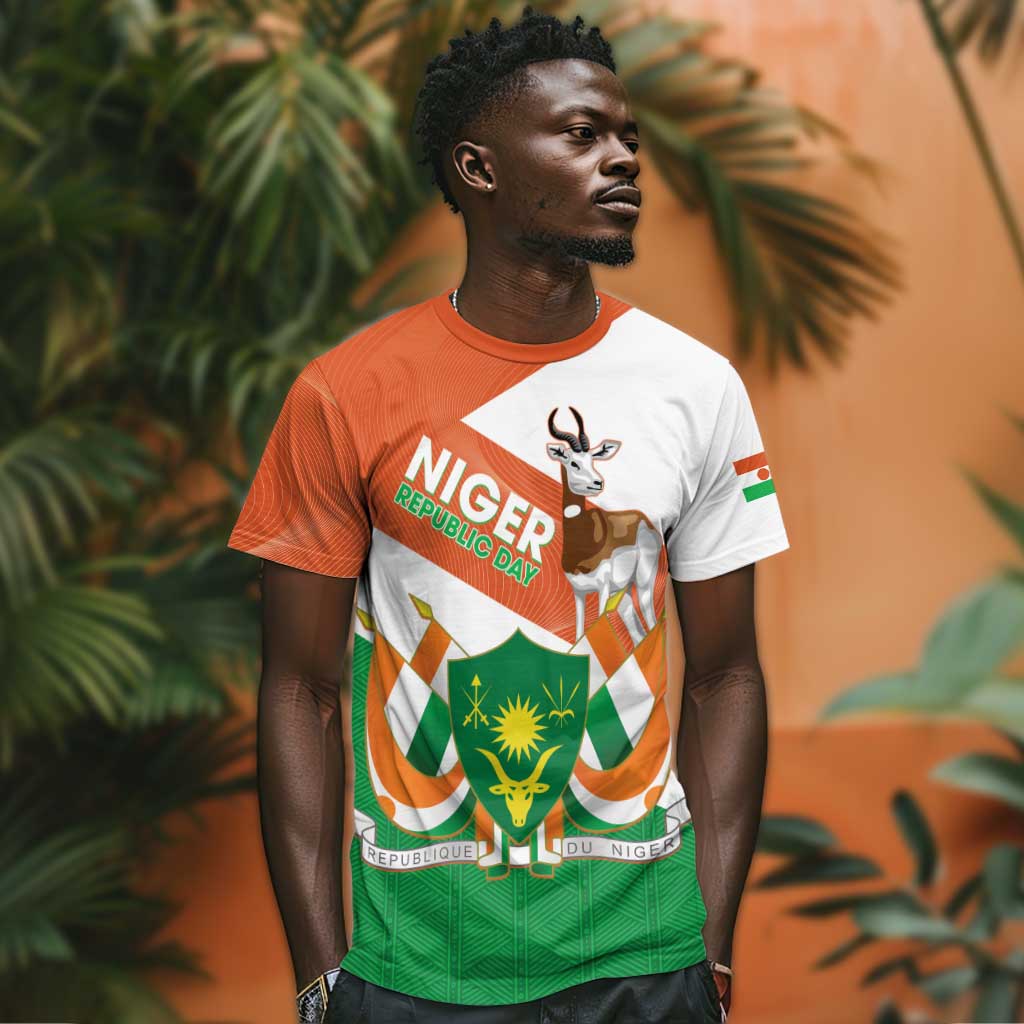 Afro Niger T shirt Dama Gazelle African Pattern - Republic Day LT14