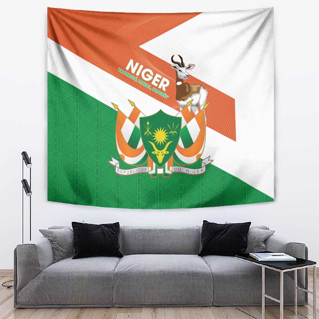 Afro Niger Tapestry Dama Gazelle African Pattern - Republic Day LT14