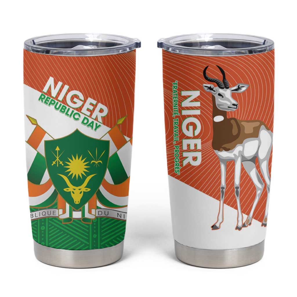 Afro Niger Tumbler Cup Dama Gazelle African Pattern - Republic Day LT14