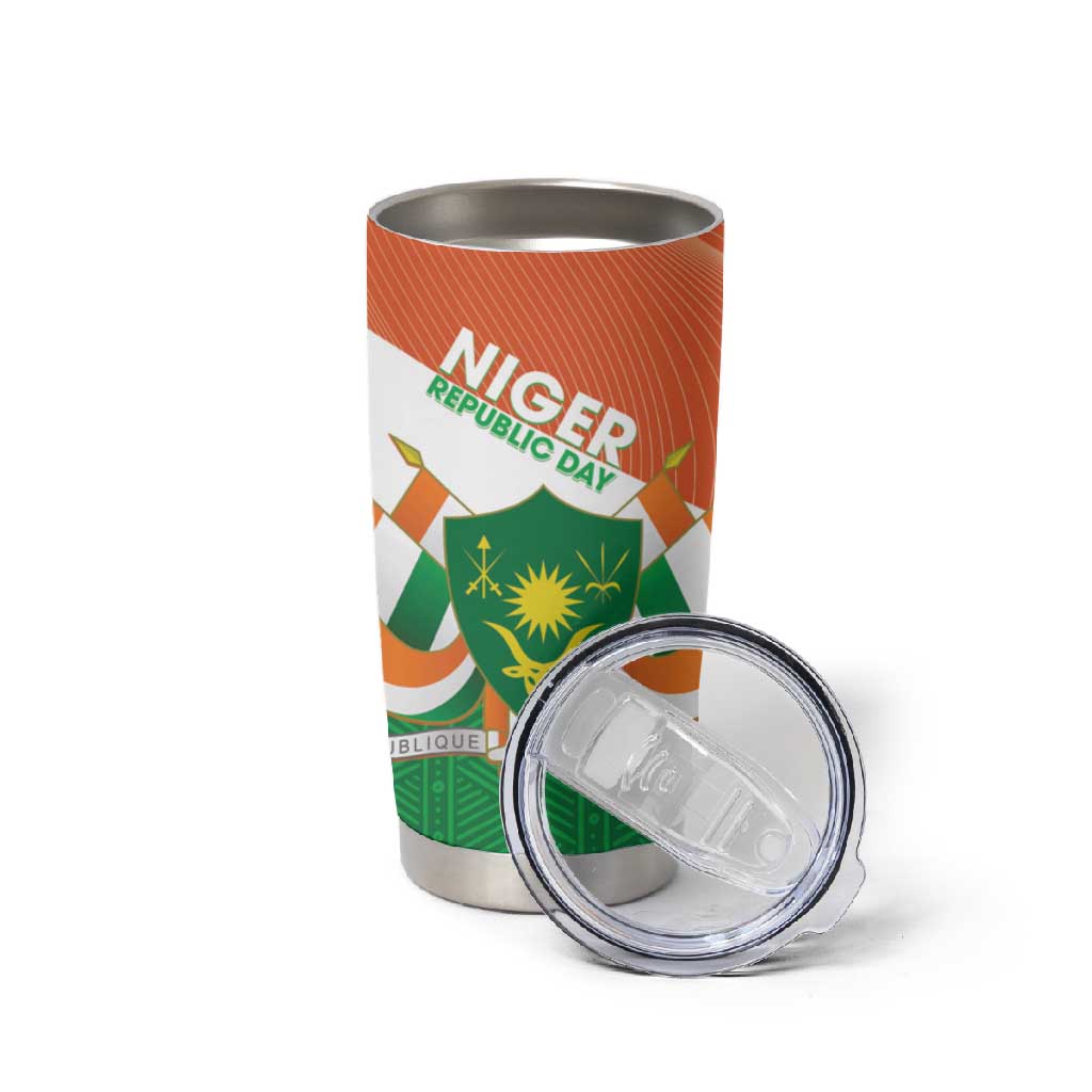 Afro Niger Tumbler Cup Dama Gazelle African Pattern - Republic Day LT14