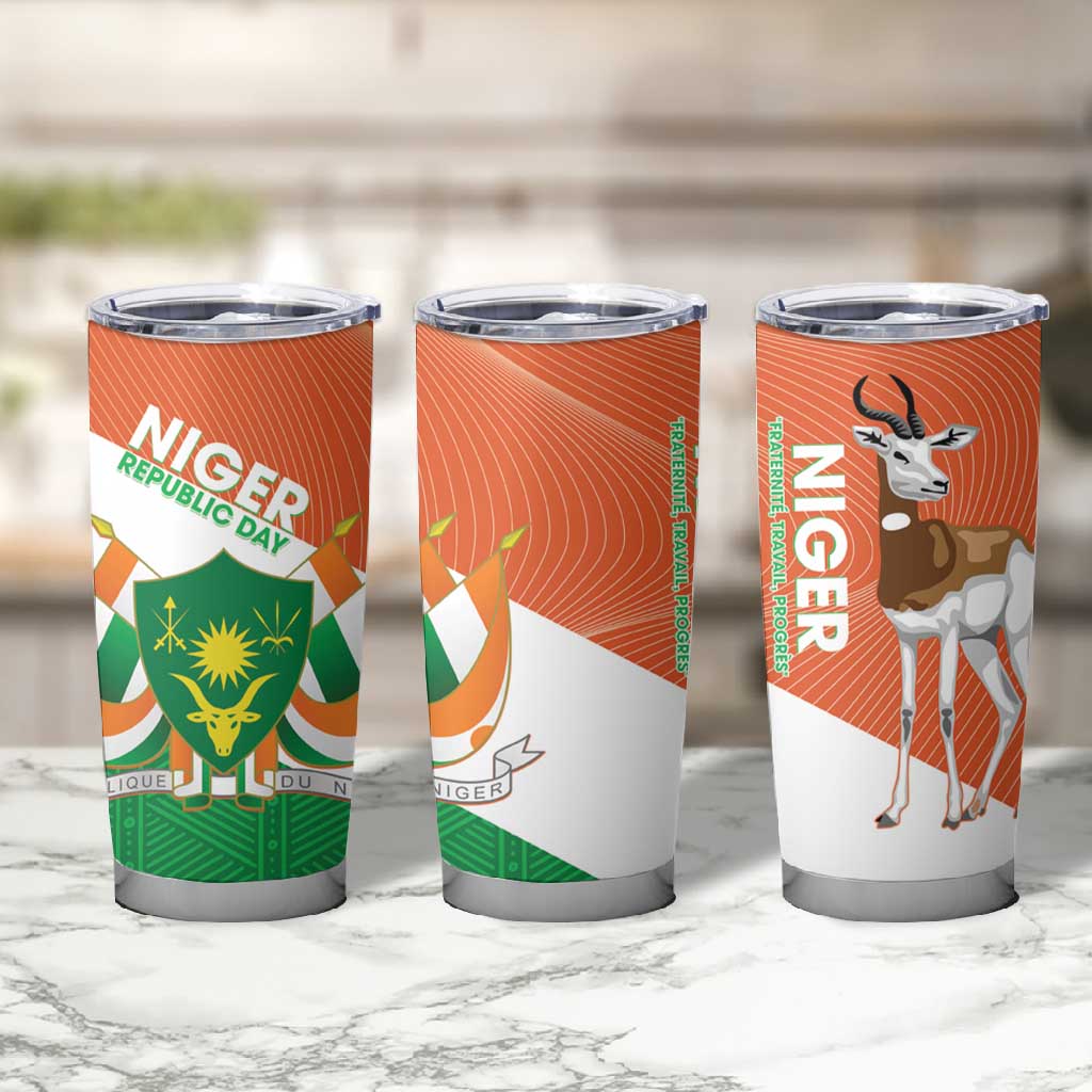 Afro Niger Tumbler Cup Dama Gazelle African Pattern - Republic Day LT14