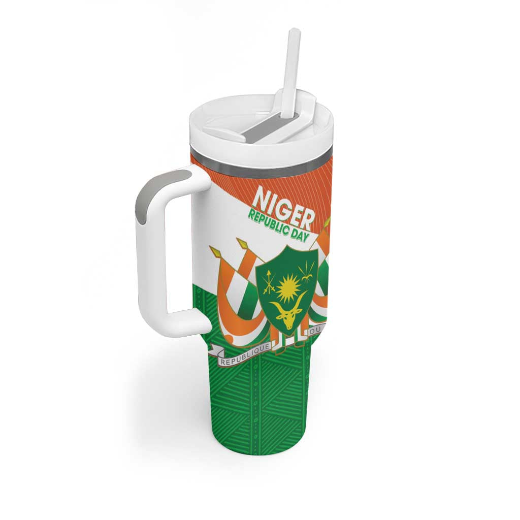 Afro Niger Tumbler With Handle Dama Gazelle African Pattern - Republic Day LT14