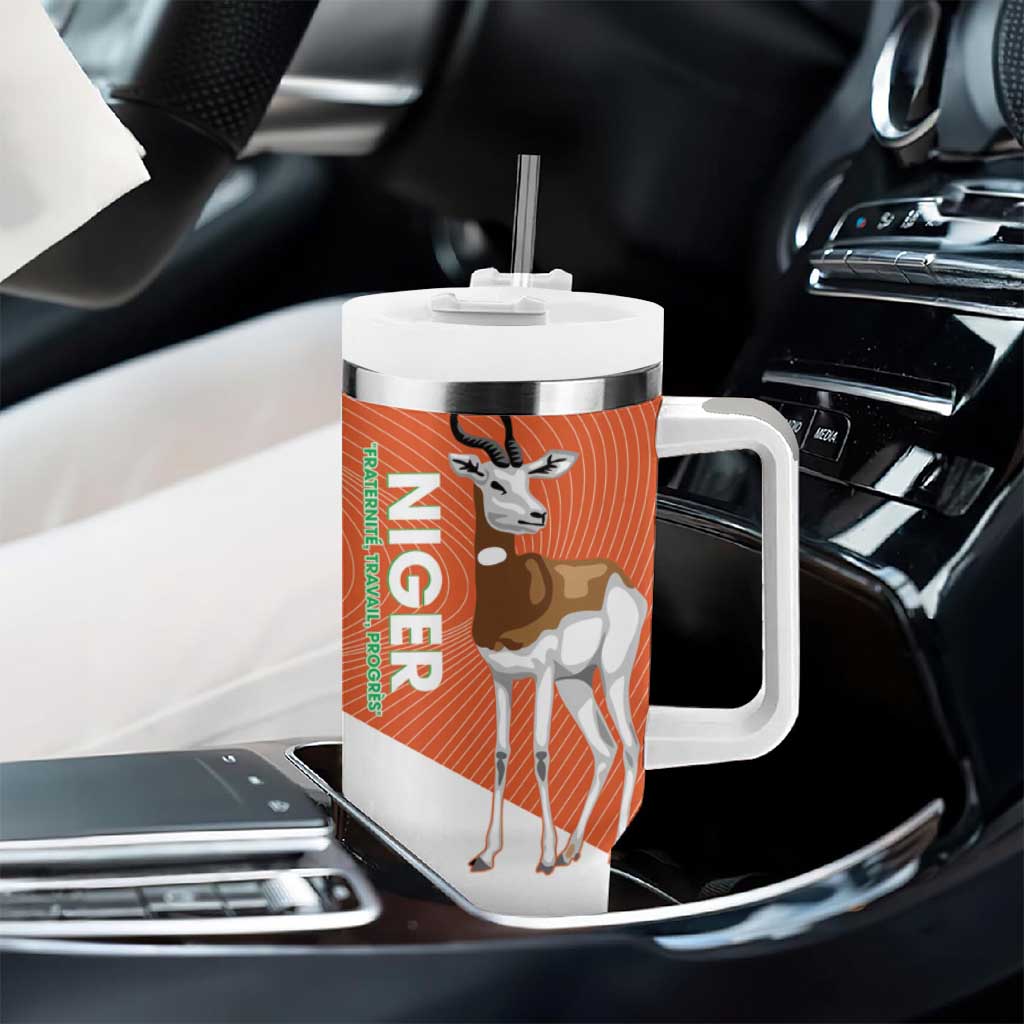 Afro Niger Tumbler With Handle Dama Gazelle African Pattern - Republic Day LT14