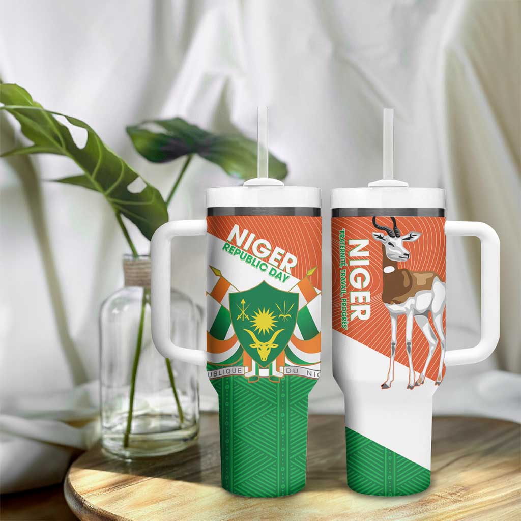 Afro Niger Tumbler With Handle Dama Gazelle African Pattern - Republic Day LT14