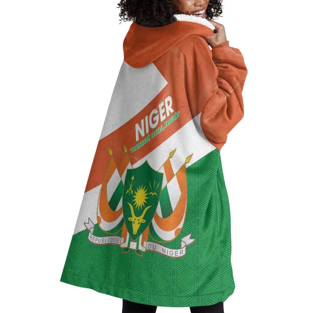 Afro Niger Wearable Blanket Hoodie Dama Gazelle African Pattern - Republic Day LT14