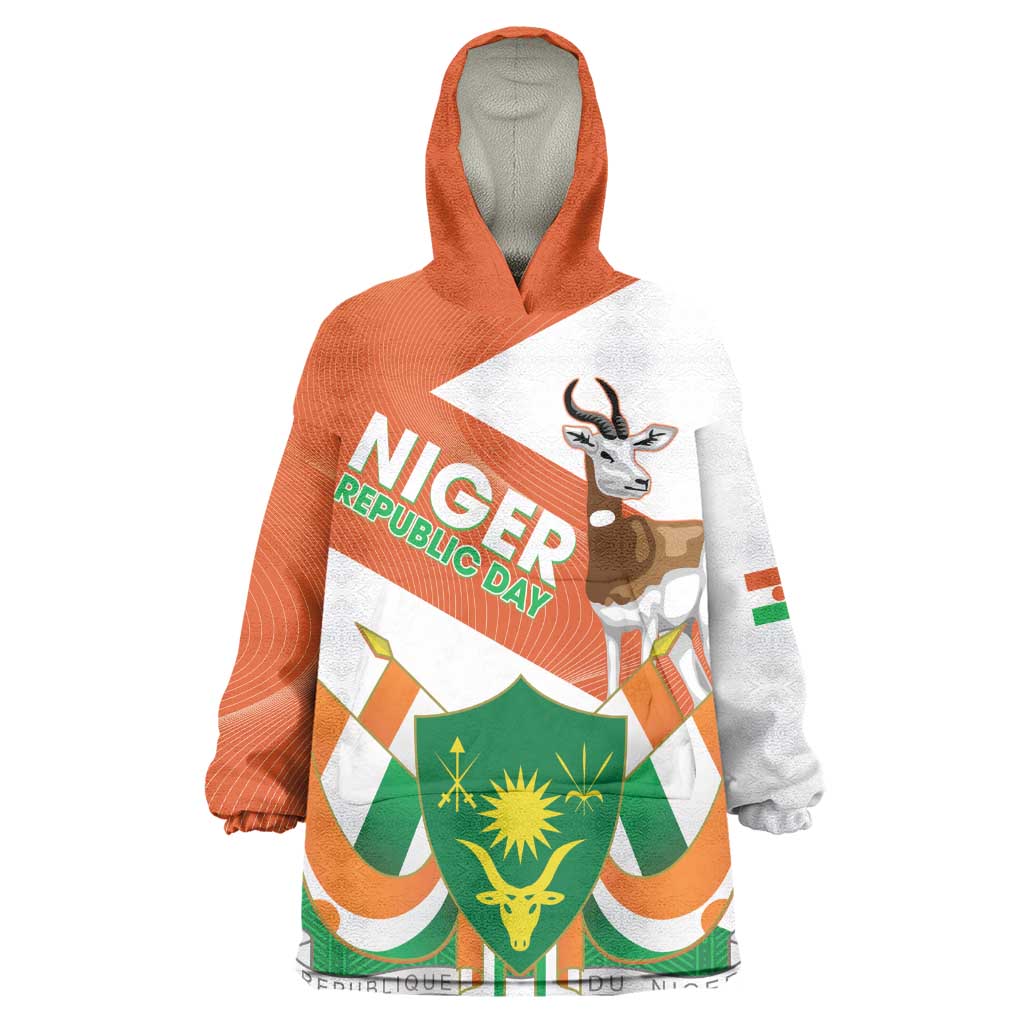 Afro Niger Wearable Blanket Hoodie Dama Gazelle African Pattern - Republic Day LT14