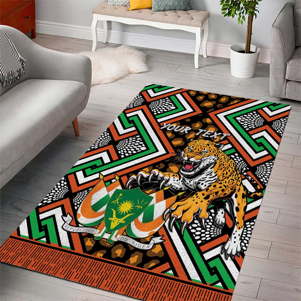 Personalized Afro Niger Area Rug Leopard Ankara African Pattern LT14