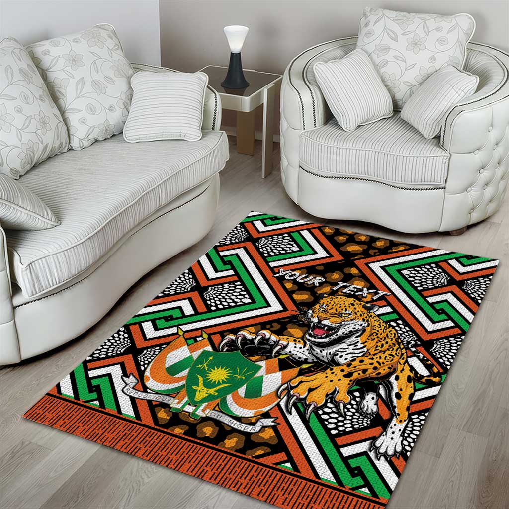 Personalized Afro Niger Area Rug Leopard Ankara African Pattern LT14