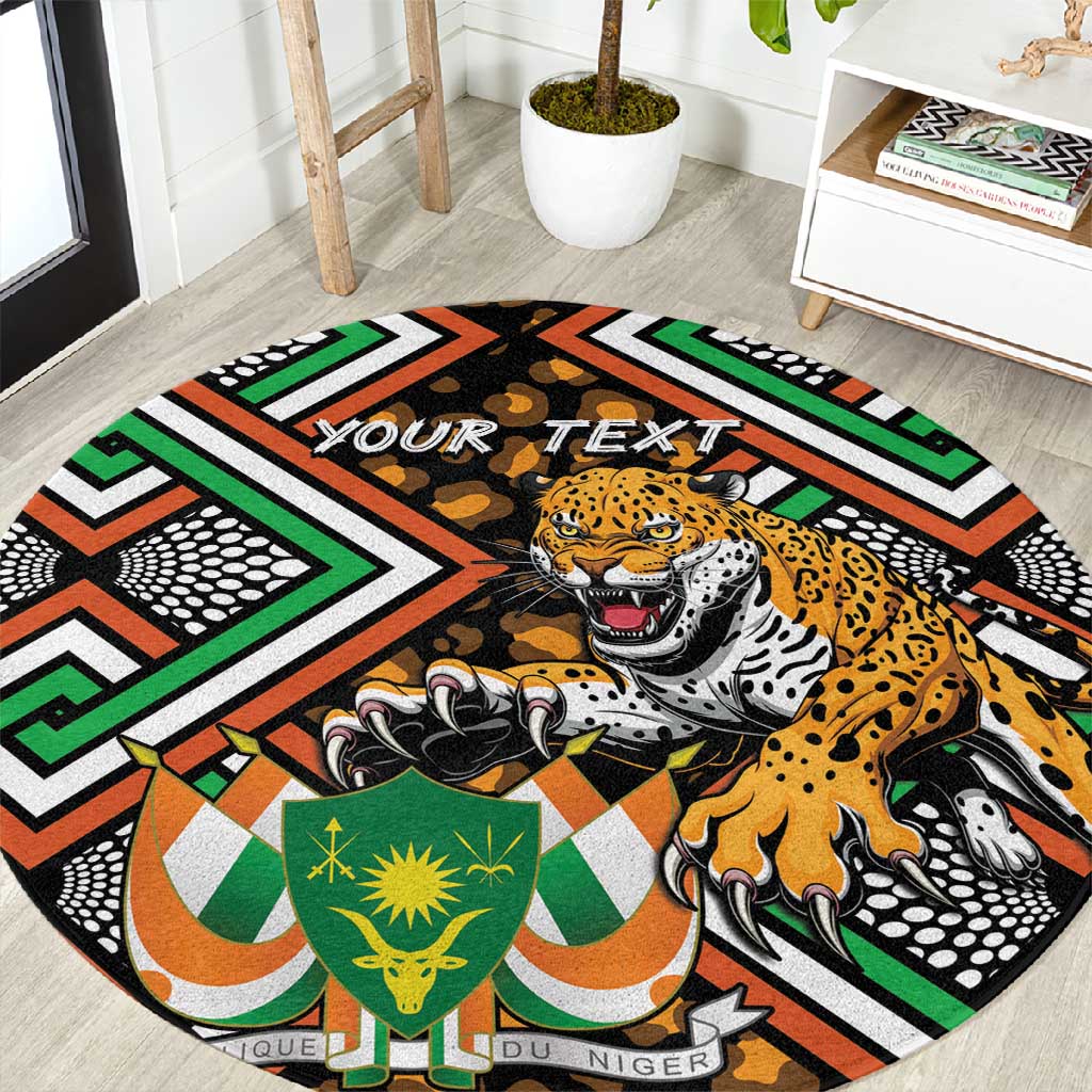 Personalized Afro Niger Round Carpet Leopard Ankara African Pattern LT14