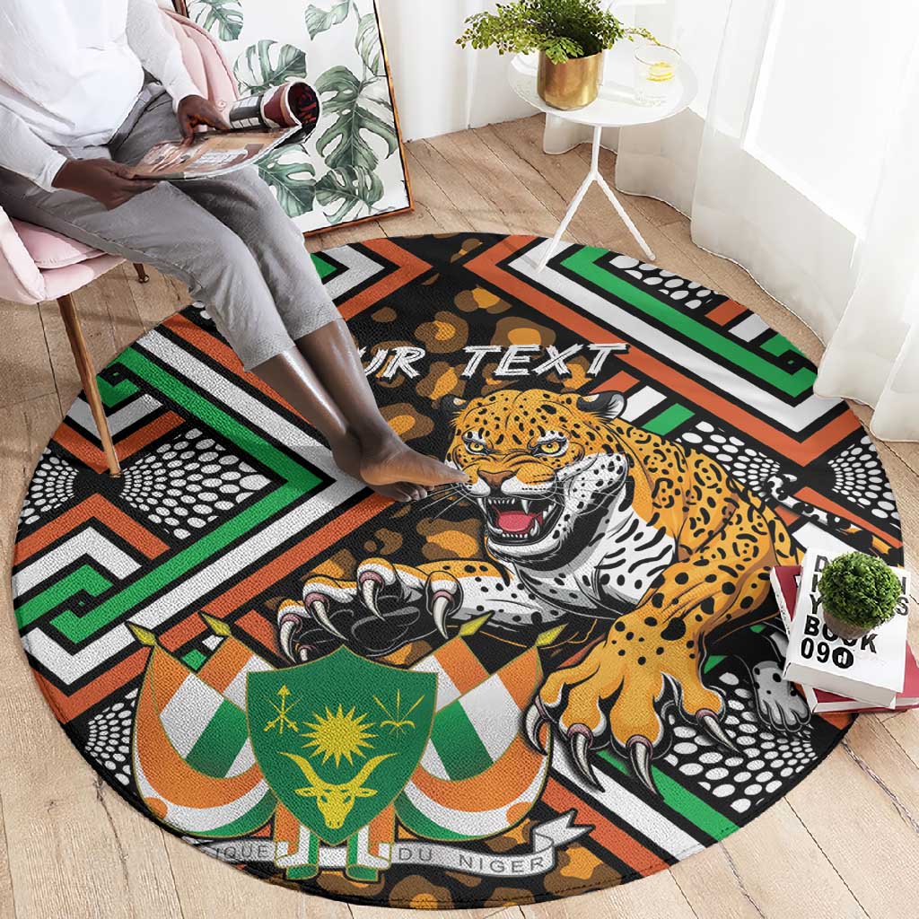 Personalized Afro Niger Round Carpet Leopard Ankara African Pattern LT14