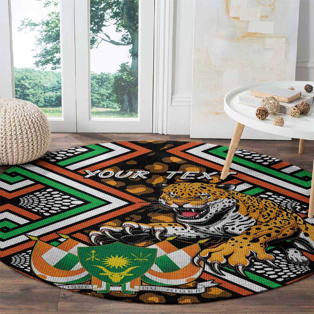 Personalized Afro Niger Round Carpet Leopard Ankara African Pattern LT14