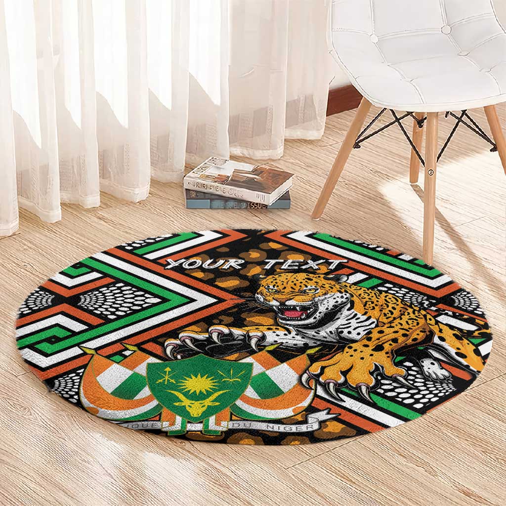 Personalized Afro Niger Round Carpet Leopard Ankara African Pattern LT14