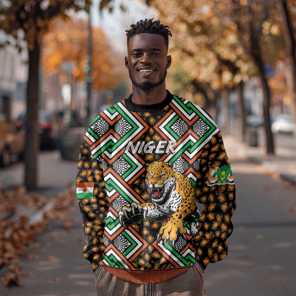 Personalized Afro Niger Sweatshirt Leopard Ankara African Pattern LT14