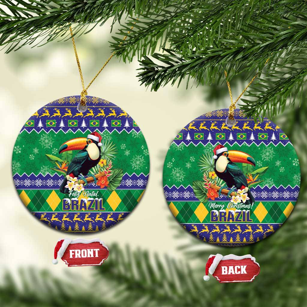 Brazil Christmas Ceramic Ornament Toco Toucan Feliz Natal LT14