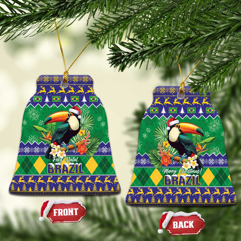 Brazil Christmas Ceramic Ornament Toco Toucan Feliz Natal LT14