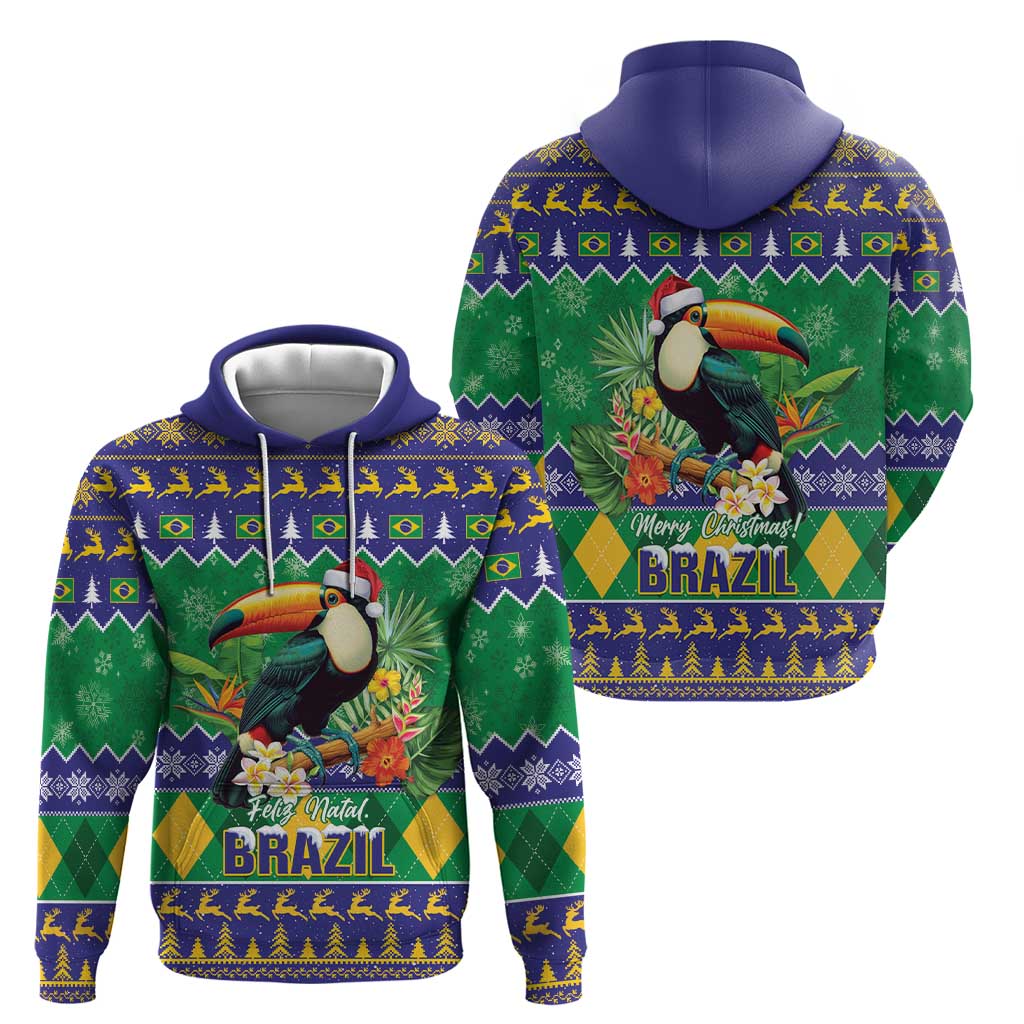 Brazil Christmas Hoodie Toco Toucan Feliz Natal LT14