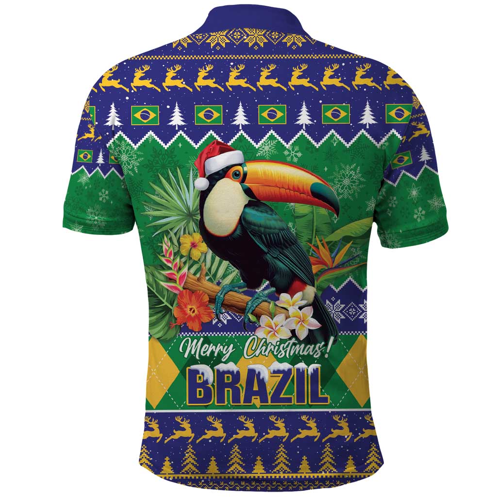 Brazil Christmas Polo Shirt Toco Toucan Feliz Natal LT14