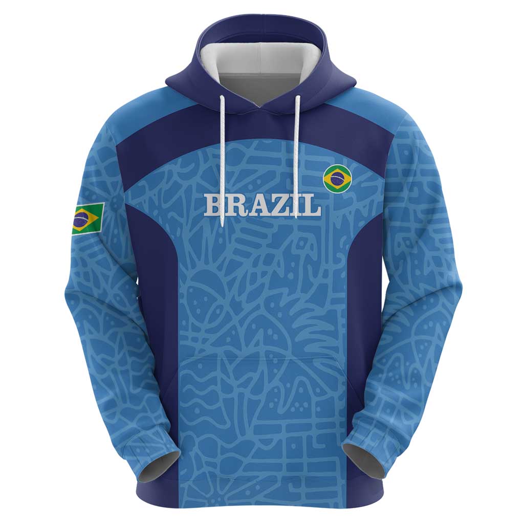 Custom Brazil Football Hoodie Vamos Selecao - Blue LT14
