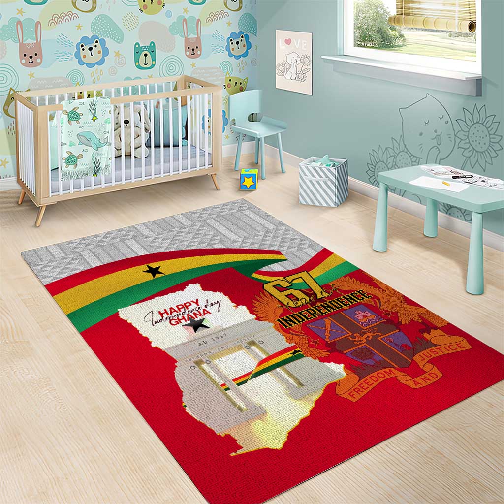 Ghana Independence Day Area Rug Gana Map Happy 67 Years Anniversary LT14