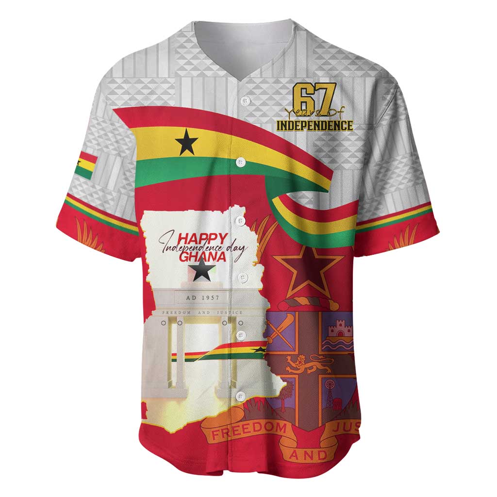 Ghana Independence Day Baseball Jersey Gana Map Happy 67 Years Anniversary LT14