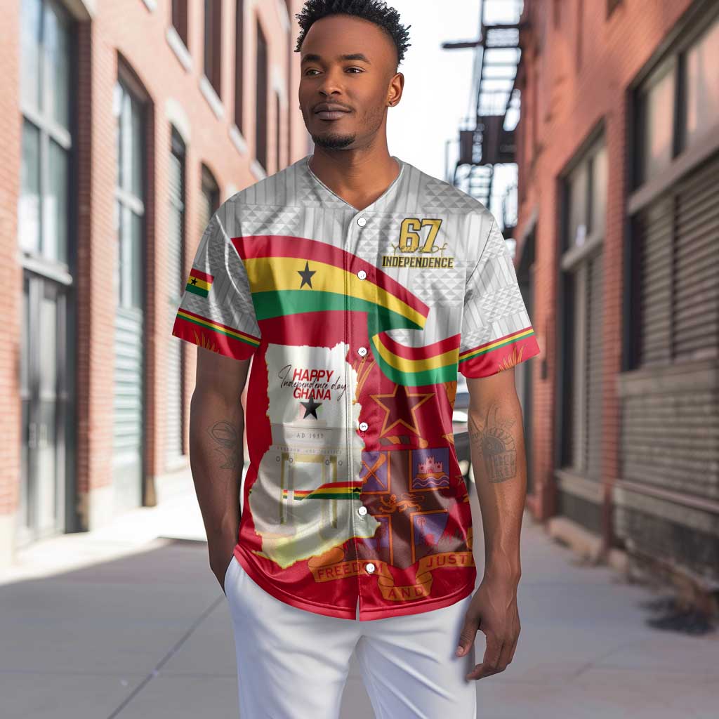 Ghana Independence Day Baseball Jersey Gana Map Happy 67 Years Anniversary LT14