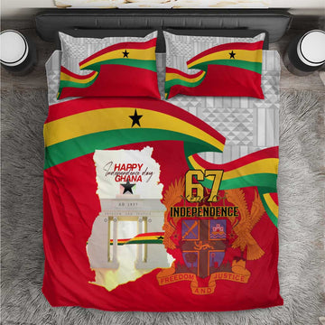 Ghana Independence Day Bedding Set Gana Map Happy 67 Years Anniversary LT14