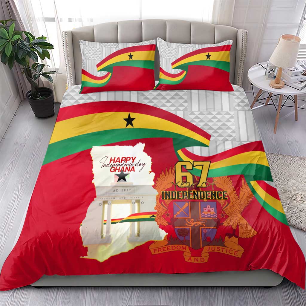Ghana Independence Day Bedding Set Gana Map Happy 67 Years Anniversary LT14