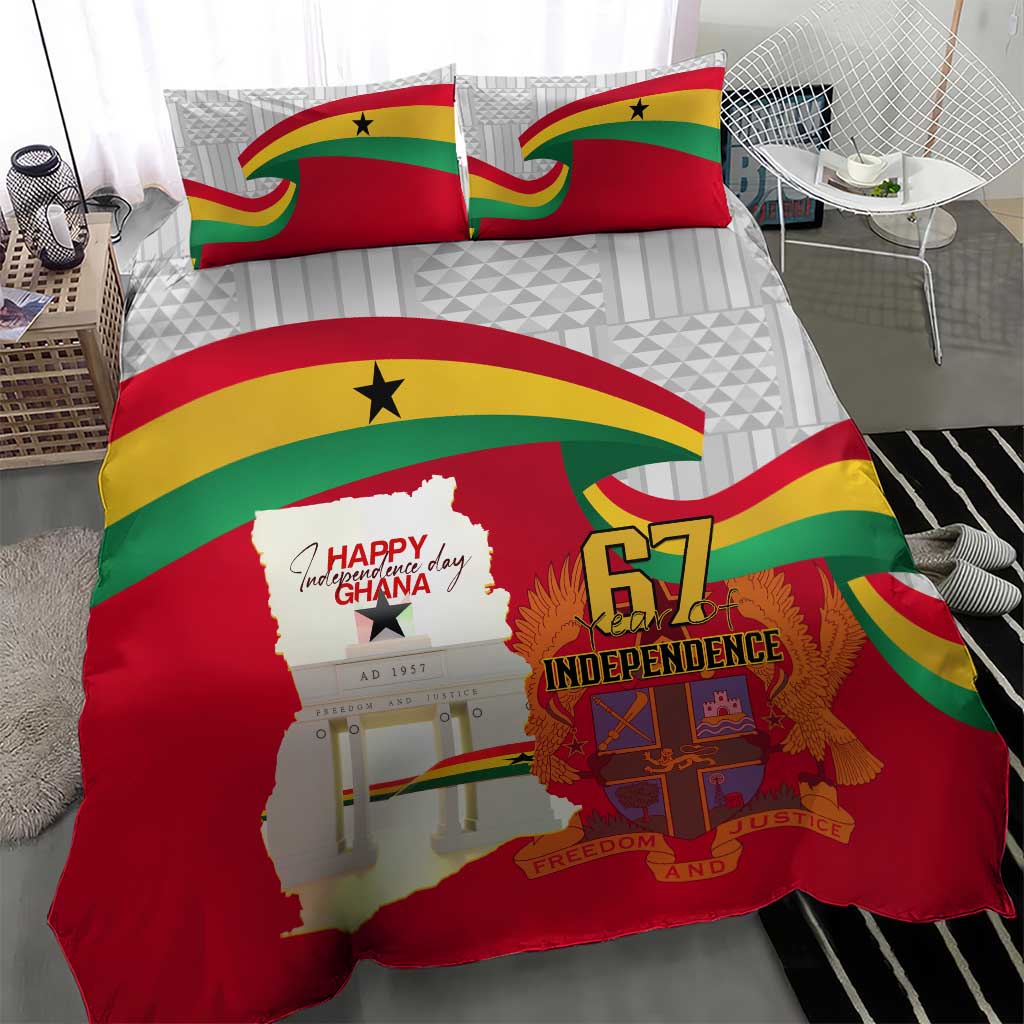 Ghana Independence Day Bedding Set Gana Map Happy 67 Years Anniversary LT14