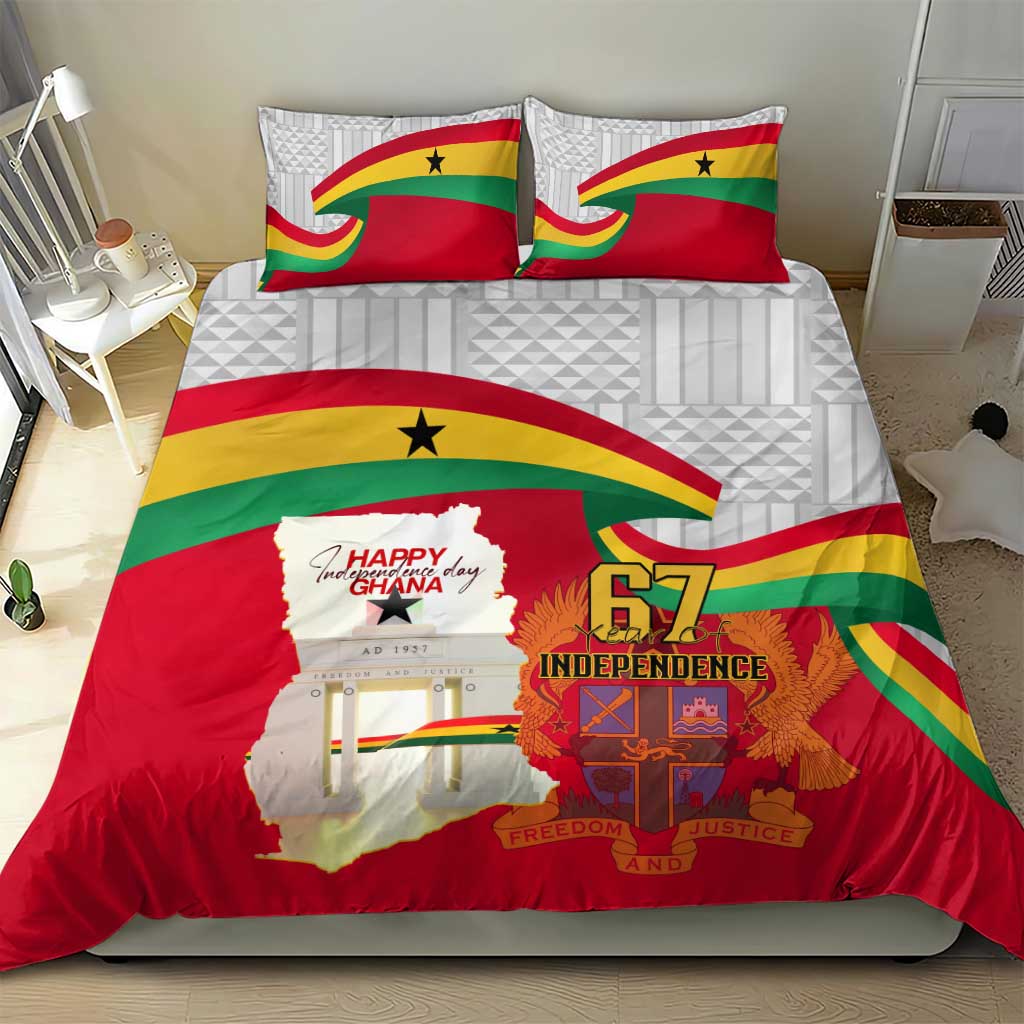 Ghana Independence Day Bedding Set Gana Map Happy 67 Years Anniversary LT14