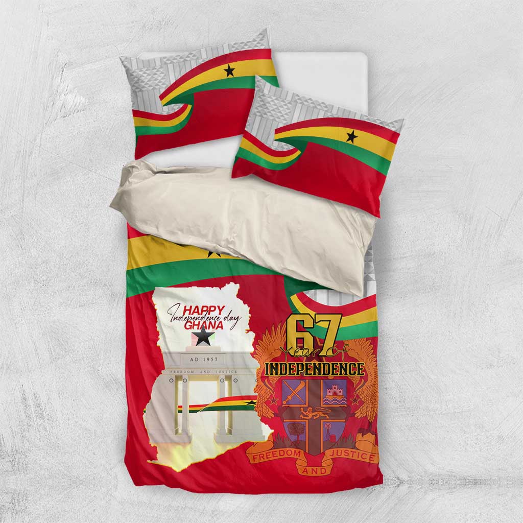 Ghana Independence Day Bedding Set Gana Map Happy 67 Years Anniversary LT14