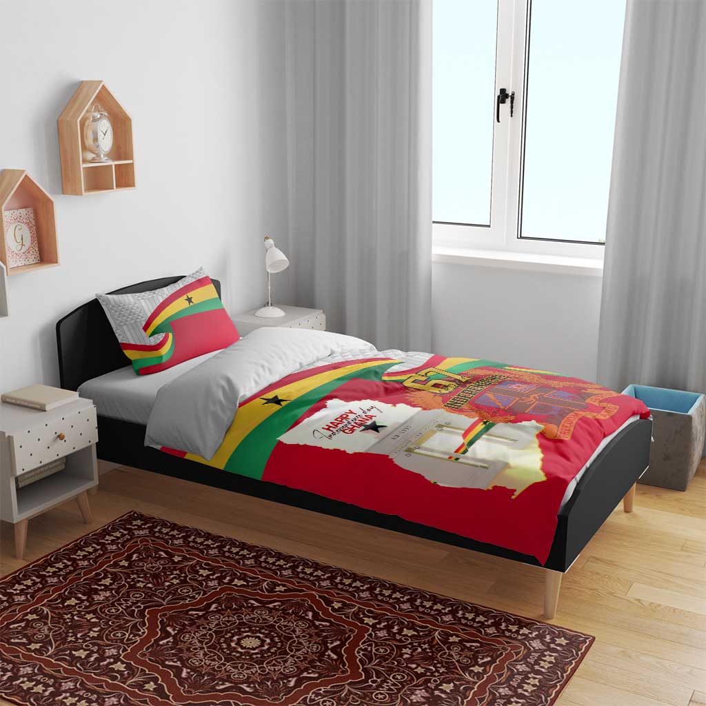 Ghana Independence Day Bedding Set Gana Map Happy 67 Years Anniversary LT14