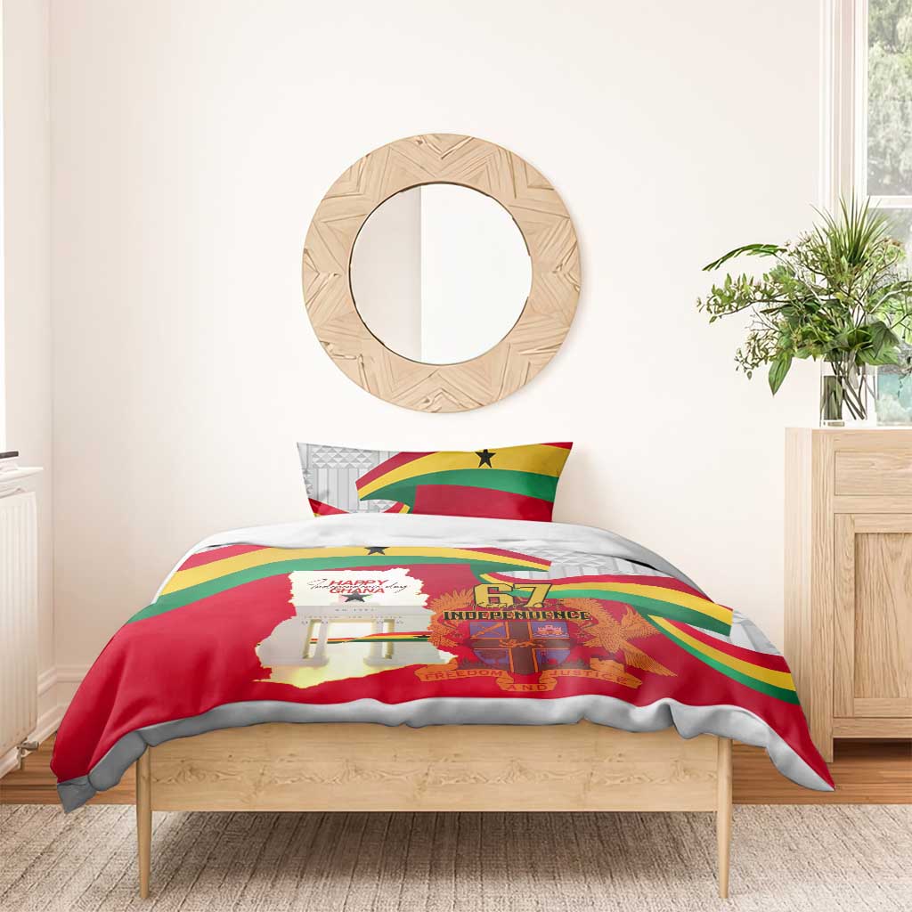Ghana Independence Day Bedding Set Gana Map Happy 67 Years Anniversary LT14