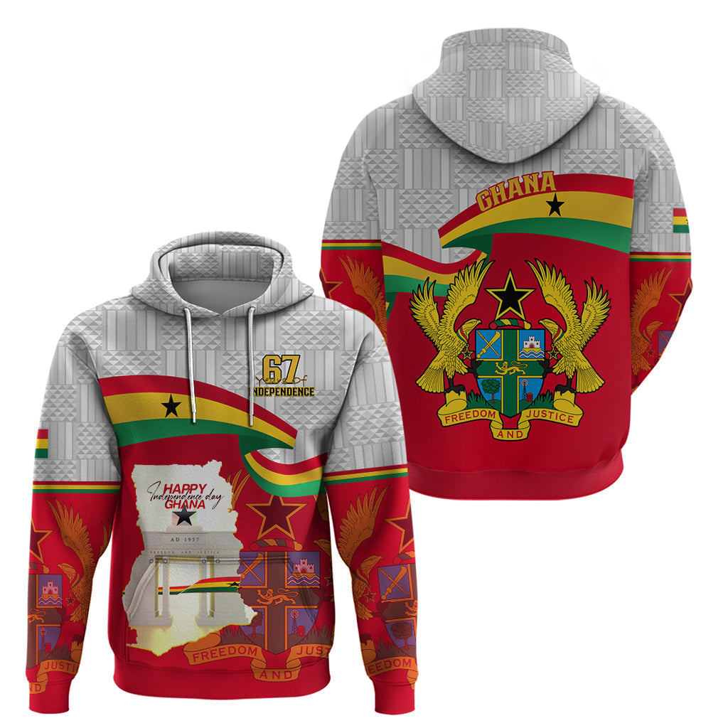 Ghana Independence Day Hoodie Gana Map Happy 67 Years Anniversary LT14